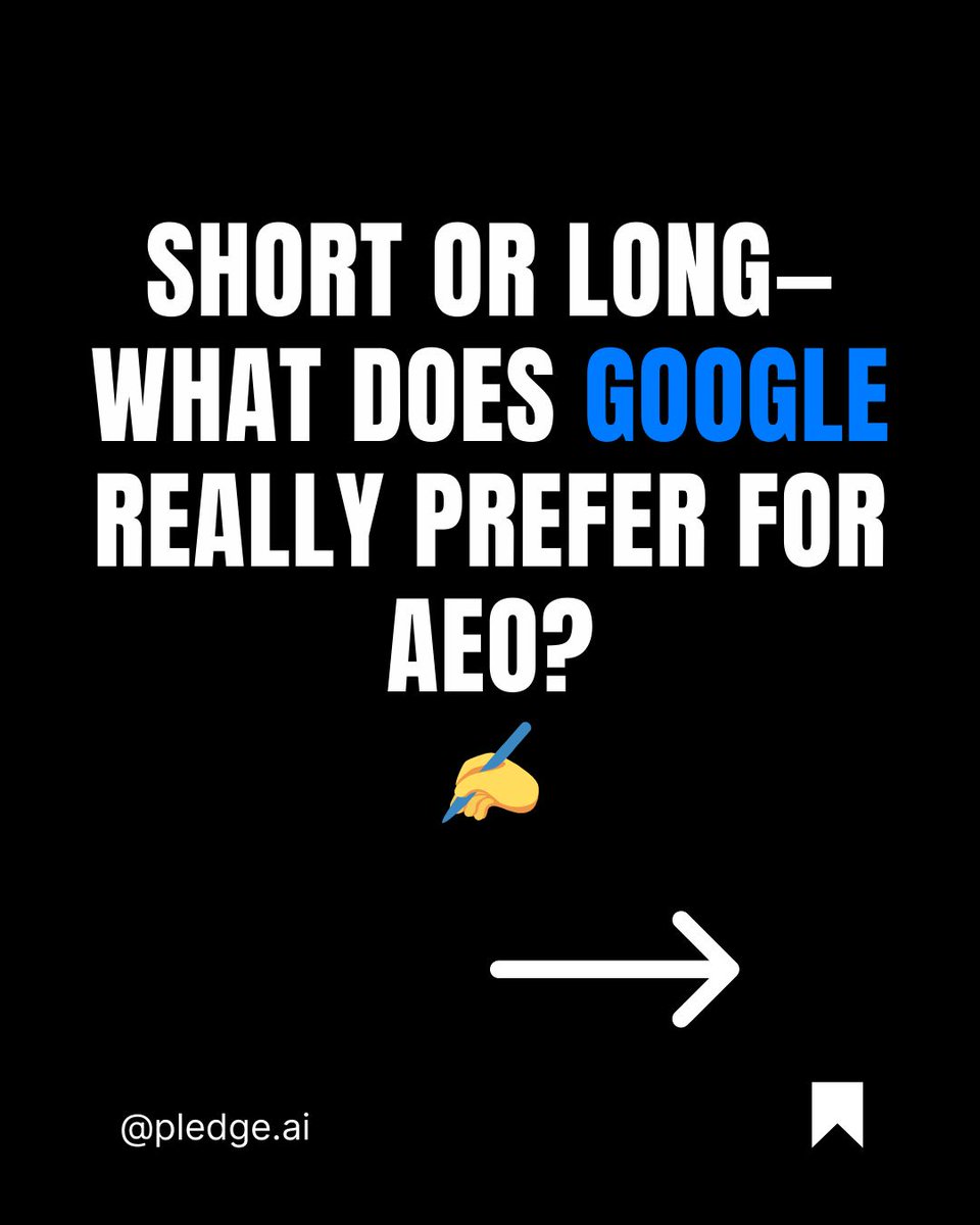 PledgeAi's tweet photo. Think your AEO content is too short or too long? Slide through to find the perfect fit! โ
๐ Follow Pledgeai to get recommended by ChatGPT! ๐ค
#aeo #seo #pledge.ai #content #digitalstrategy #future #tips #voicesearch #googlefriendly #tips https://t.co/VO6imPf93R