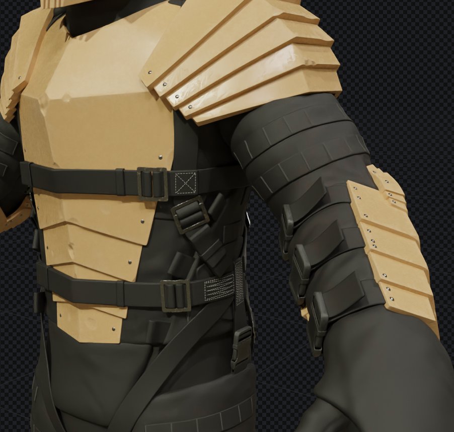 I think the harness is sort of done. probably need to mess around with textures more.