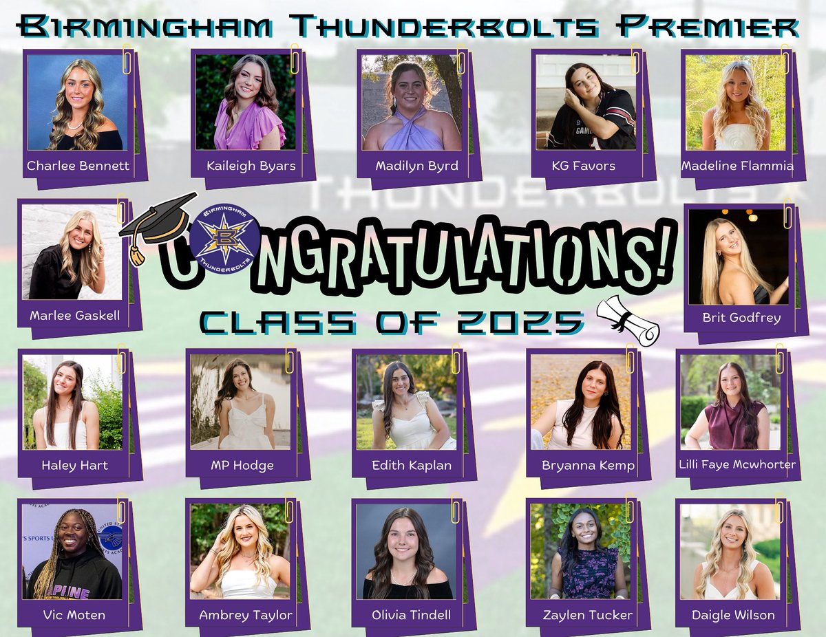 ℍ𝕒𝕡𝕡𝕪 𝔾ℝ𝔸🎓𝕌𝔸𝕋𝕀🥎ℕ!!

Join us in celebrating 🥳 our seniors as they graduate from High School! 📚 These young ladies have exemplified what being a Bolt is all about!! Leadership on &amp; off the field, dedication to excellence &amp; a standard to always strive for success ⚡️