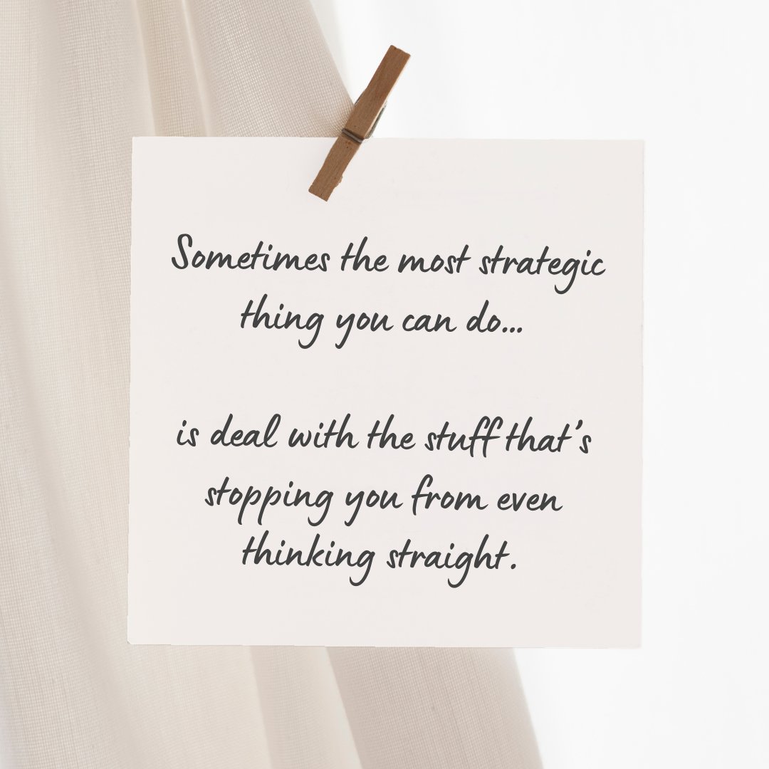 I worked with someone recently who had no space to think beyond today.

They were buried in the here and now.

Sometimes the most strategic thing you can do…

Is deal with the stuff that’s stopping you from even thinking straight.