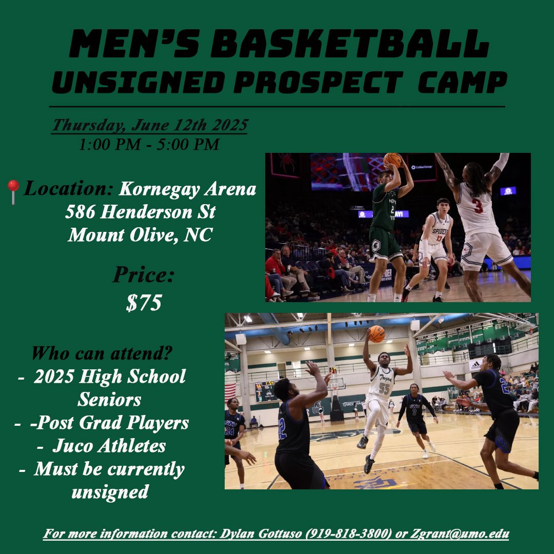 🏀 Registration is now open for our 2025 Unsigned Prospect Camp!

This is your opportunity to get seen, get recruited, and get to the next level!

🗓️ June 12th, 2025
⏱️ 1PM-5PM (Check in begins at 12:15PM)

Register Now!

umobasketballcamps.com/camps.php?fbcl…