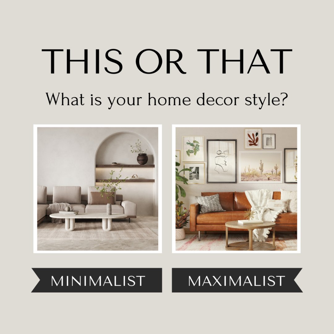 Transform your space with the magic of design—whether you’re drawn to the simplicity of minimalism, where every piece has purpose, or the expressive charm of maximalism, where layers tell a story.

Which style speaks to your soul? Share your pick below.