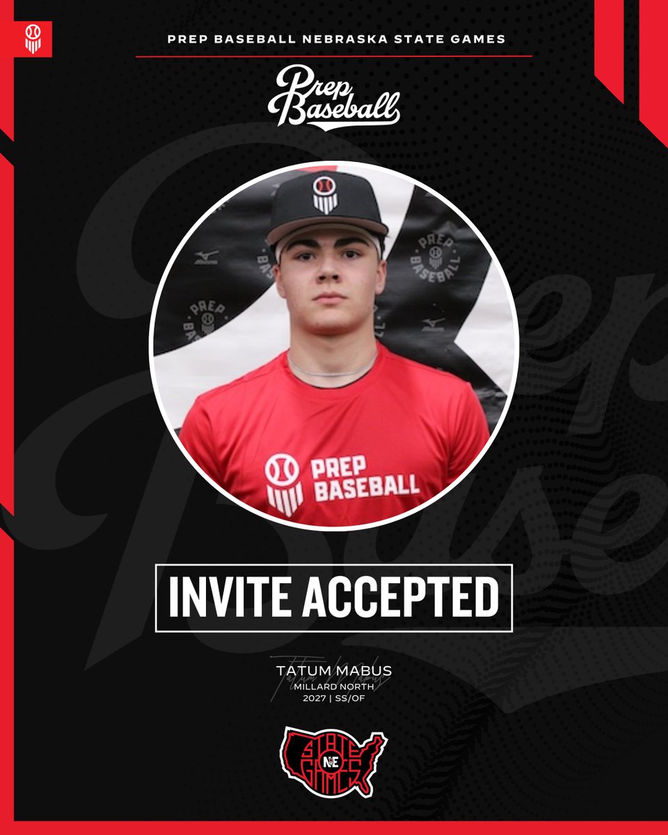 Prep Baseball Nebraska (@prepbaseballne) on Twitter photo 𝗡𝗲𝗯𝗿𝗮𝘀𝗸𝗮 𝗦𝘁𝗮𝘁𝗲 𝗚𝗮𝗺𝗲𝘀: 𝘐𝘯𝘷𝘪𝘵𝘦 𝘈𝘤𝘤𝘦𝘱𝘵𝘦𝘥 ✅
Tatum Mabus | <a href="/Tatum_Mabus2027/">Tatum Mabus</a>
ℹ️ 2027, SS/OF, Millard North
👤 loom.ly/hf6quPI
𝘙𝘦𝘲𝘶𝘦𝘴𝘵 𝘺𝘰𝘶𝘳 𝘪𝘯𝘷𝘪𝘵𝘦 ➡️ loom.ly/eW0iEKc 𝗡𝗲𝗯𝗿𝗮𝘀𝗸𝗮 𝗦𝘁𝗮𝘁𝗲 𝗚𝗮𝗺𝗲𝘀: 𝘐𝘯𝘷𝘪𝘵𝘦 𝘈𝘤𝘤𝘦𝘱𝘵𝘦𝘥 ✅
Tatum Mabus | <a href="/Tatum_Mabus2027/">Tatum Mabus</a>
ℹ️ 2027, SS/OF, Millard North
👤 loom.ly/hf6quPI
𝘙𝘦𝘲𝘶𝘦𝘴𝘵 𝘺𝘰𝘶𝘳 𝘪𝘯𝘷𝘪𝘵𝘦 ➡️ loom.ly/eW0iEKc