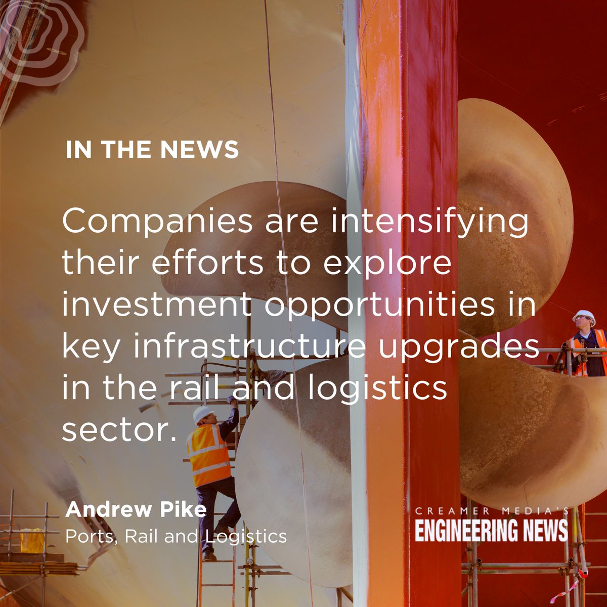 IN THE NEWS🇿🇦| In March, <a href="/follow_transnet/">Transnet SOC Ltd</a> issued a RFI to interested parties regarding #PrivateSectorParticipation in rail and port freight logistics projects. <a href="/drewpike/">Andrew Pike</a> notes that the RFI marks a significant step forward for infrastructure upgrades. More: engineeringnews.co.za/article/rail-l…