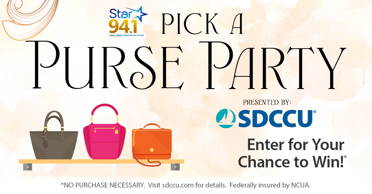 Visit our Instagram page to enter for a chance to win* an official ticket to the <a href="/Star941FM/">Star 94.1</a> exclusive Purse Party and a designer purse! Visit sdccu.com for details. #Star941 #StarPurseParty