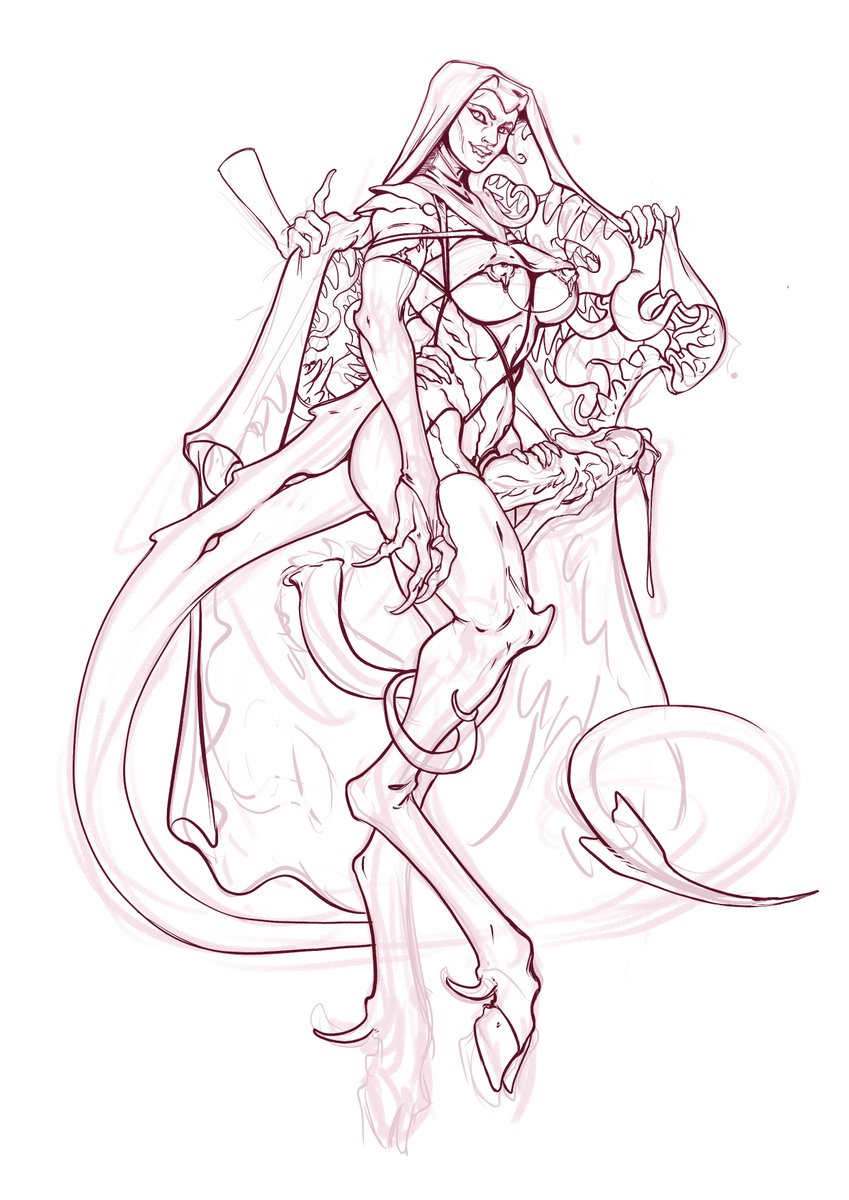 One of the sketches I worked with during last week's stream, I had a ton of fun going back to the classics (devilish nun)