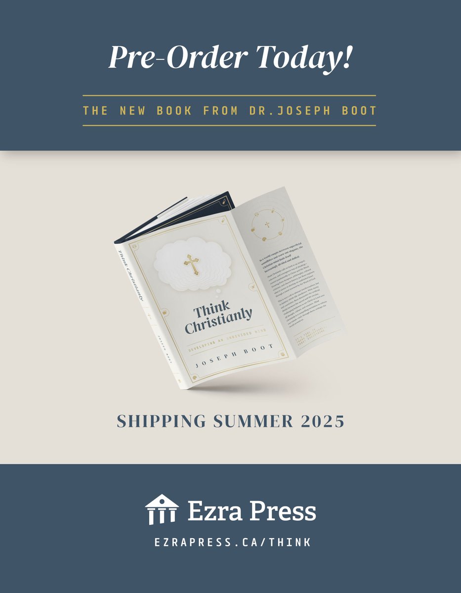 Ezra Institute (@ezra_institute) on Twitter photo Preorders are now open for <a href="/DrJoeBoot/">Joseph Boot</a>’s powerful new book, Think Christianly—a call to renew your mind and reclaim every area of life under the Lordship of Christ.
Coming Summer 2025.
Preorder now: bit.ly/42UMggU Preorders are now open for <a href="/DrJoeBoot/">Joseph Boot</a>’s powerful new book, Think Christianly—a call to renew your mind and reclaim every area of life under the Lordship of Christ.
Coming Summer 2025.
Preorder now: bit.ly/42UMggU