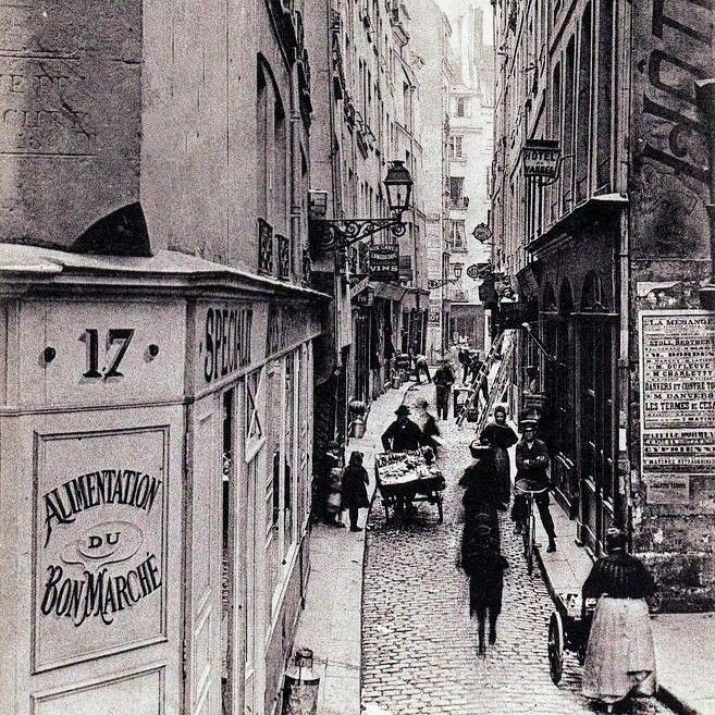 📷 Rue Zacharie, de la rue de la Huchette. Quartier Latin 
1907. Paris 5e