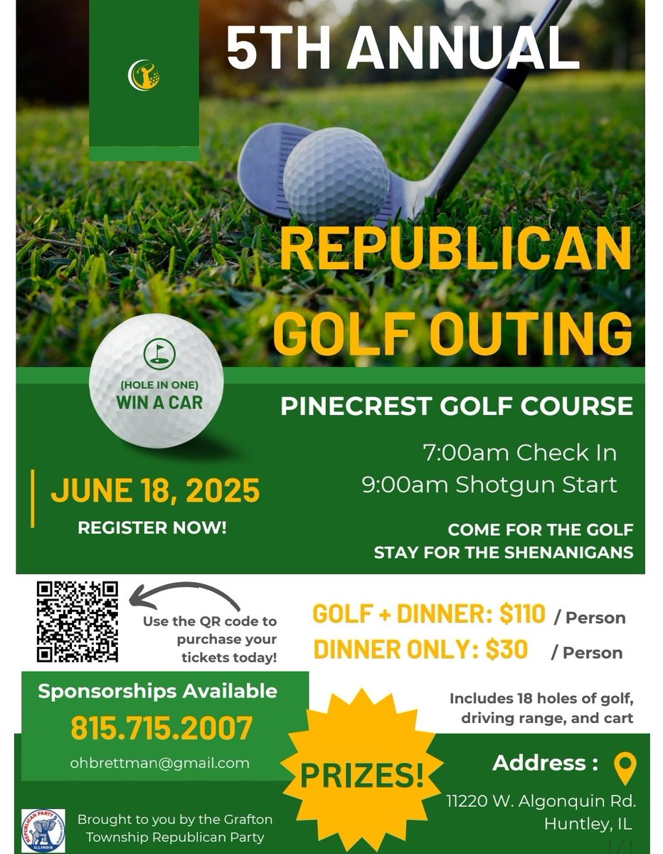 Need a car? Love golf? Add this to your calendar! Even non-golfers can attend! 👏👏