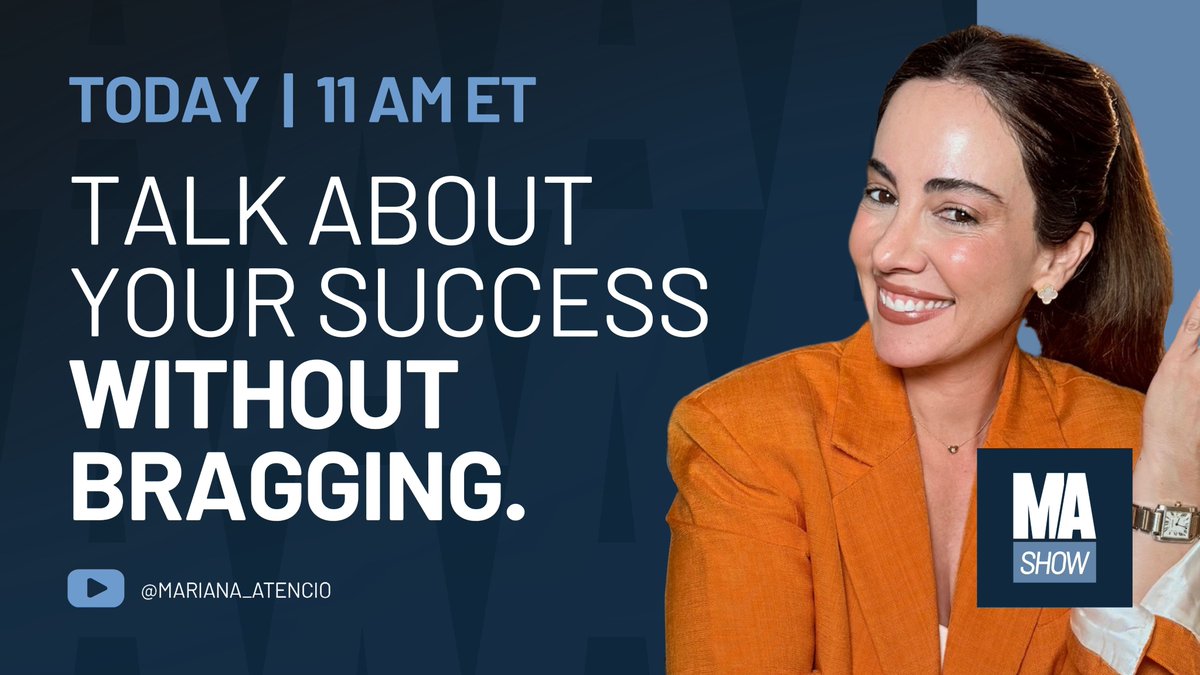 New episode drops TODAY at 11 AM ET!

Hate talking about your success because it feels like bragging? You’re not alone.
This episode of The Mariana Atencio Show teaches you how to pitch yourself with power — no ego, just impact.

Subscribe to our channel - linktw.in/uPIOGR