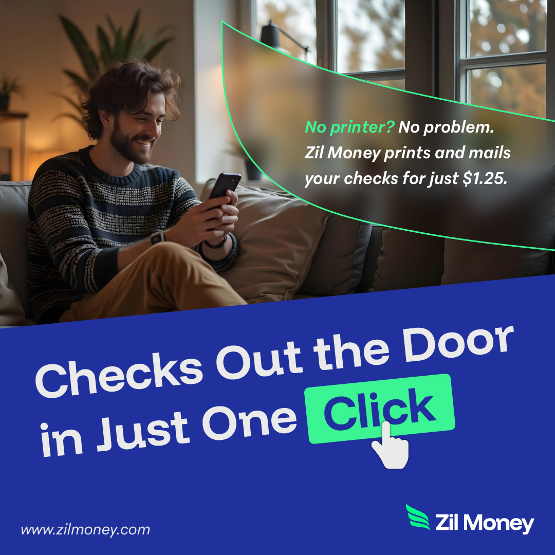 ZilMoney's tweet image. Skip the printer, stamps, and envelopes. Zil Money gives you a smarter way to send checks in the mail.

Learn more: zilmoney.com/checks-in-the-…

Checkout the interactive demo: zilmoney.storylane.io/share/yka7gldr…

#checksinthemail #checkmailing