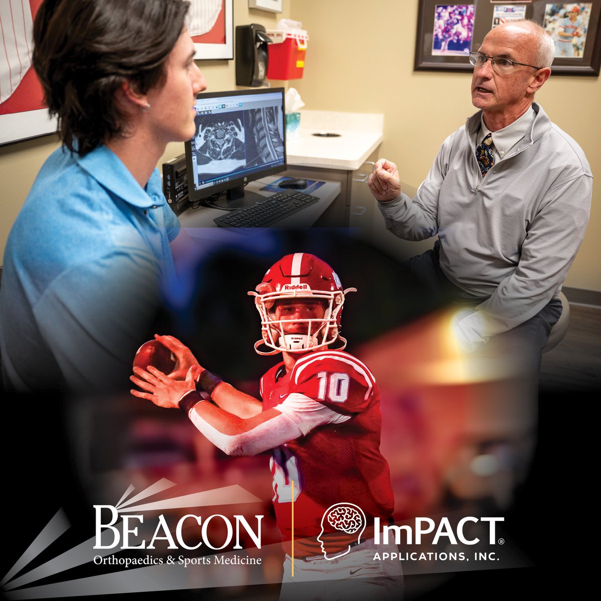 Beacon has ImPACT – Immediate Post-Concussion Assessment and Cognitive Testing. It's the first and most-widely used computerized concussion testing system, and Dr. Brannan leads Beacon’s team of experts. If your athlete is affected, call Beacon ASAP to schedule an assessment.