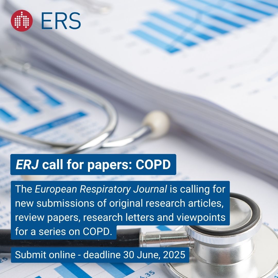 📜The European Respiratory Journal is calling for new submissions of original research articles, review papers, research letters &amp; viewpoints for a series on COPD in response to the global challenge the disease poses

Learn more &amp; submit online by 30 June: bit.ly/44t7SSE