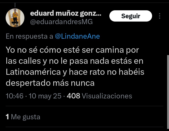 Este es Eduard Muñoz Gonzalez y me amenaza de muerte por luchar junto a la gente trans. Amigas TERFas, ¿Os sentís comodas con que este sea el tipo de gente que os apoya?