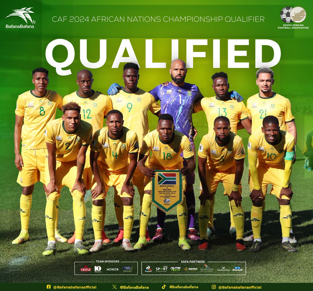 Bafana Bafana (@bafanabafana) on Twitter photo South Africa has qualified for the 2025 African Nations Championship after beating Malawi 2-0 in Tshwane on Sunday. The tournament will be co-hosted for the first time by three East African countries – Kenya, Tanzania, and Uganda – in August 2025.
#BafanaPride
<a href="/SABC_Sport/">SABC Sport</a> South Africa has qualified for the 2025 African Nations Championship after beating Malawi 2-0 in Tshwane on Sunday. The tournament will be co-hosted for the first time by three East African countries – Kenya, Tanzania, and Uganda – in August 2025.
#BafanaPride
<a href="/SABC_Sport/">SABC Sport</a>