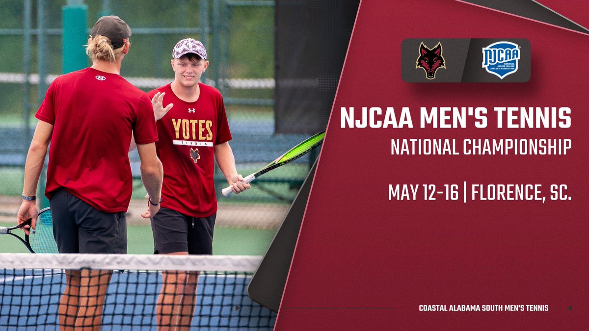 M TEN 🎾 | Yotes are set for NJCAA Nationals! Coastal Alabama South Men’s Tennis competes at the <a href="/NJCAA/">NJCAA</a> Men’s Tennis National Tournament in Florence, S.C. beginning today! 

Tournament Central 🔗: tournamentsoftware.com/tournament/3a5…

#GoYotes