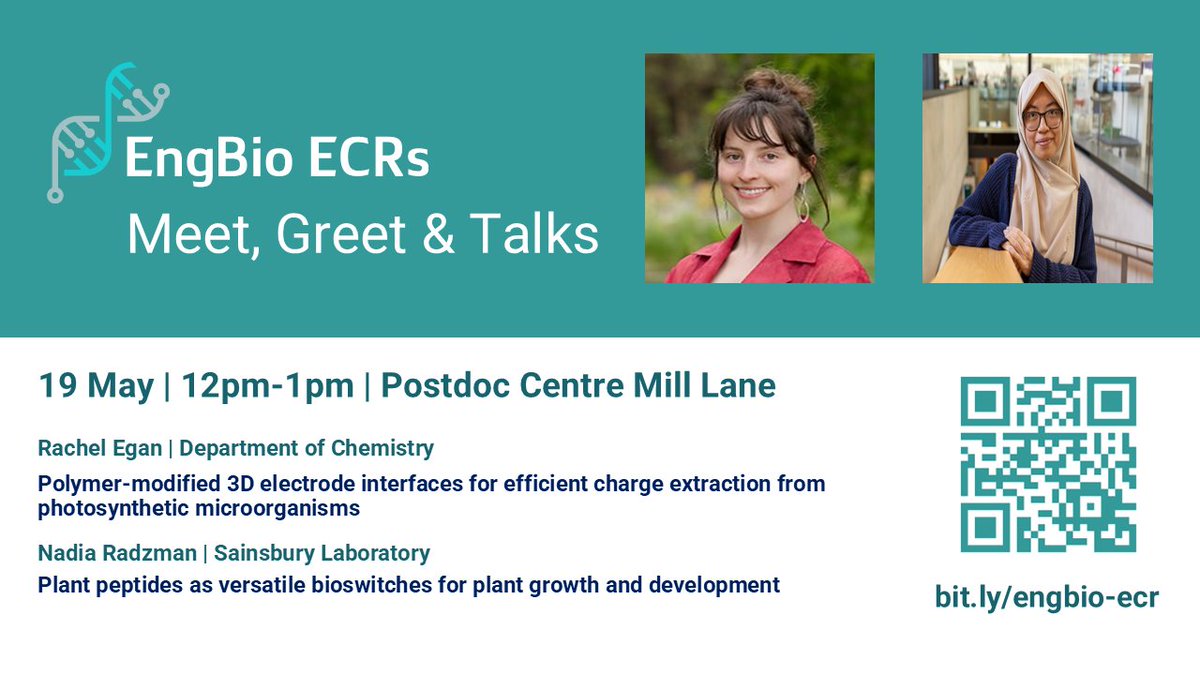 EngBio IRC (@engbioirc) on Twitter photo Come and join us at our EngBio ECRs MeetUp on Mon 19 May with Rachel Egan <a href="/ChemCambridge/">Cambridge Chemistry</a> <a href="/JZhangLab/">Jenny Zhang</a> <a href="/ReisnerLab/">Reisner Lab</a> and Nadia Radzman <a href="/slcuplants/">Sainsbury Laboratory Cambridge University (SLCU)</a> <a href="/nadradz/">Nadia Radzman</a> 🌱🧫Talk details and sign up here👉 buytickets.at/engineeringbio…
#photosynthesis #microorganisms #plantpeptides #foodsecurity Come and join us at our EngBio ECRs MeetUp on Mon 19 May with Rachel Egan <a href="/ChemCambridge/">Cambridge Chemistry</a> <a href="/JZhangLab/">Jenny Zhang</a> <a href="/ReisnerLab/">Reisner Lab</a> and Nadia Radzman <a href="/slcuplants/">Sainsbury Laboratory Cambridge University (SLCU)</a> <a href="/nadradz/">Nadia Radzman</a> 🌱🧫Talk details and sign up here👉 buytickets.at/engineeringbio…
#photosynthesis #microorganisms #plantpeptides #foodsecurity