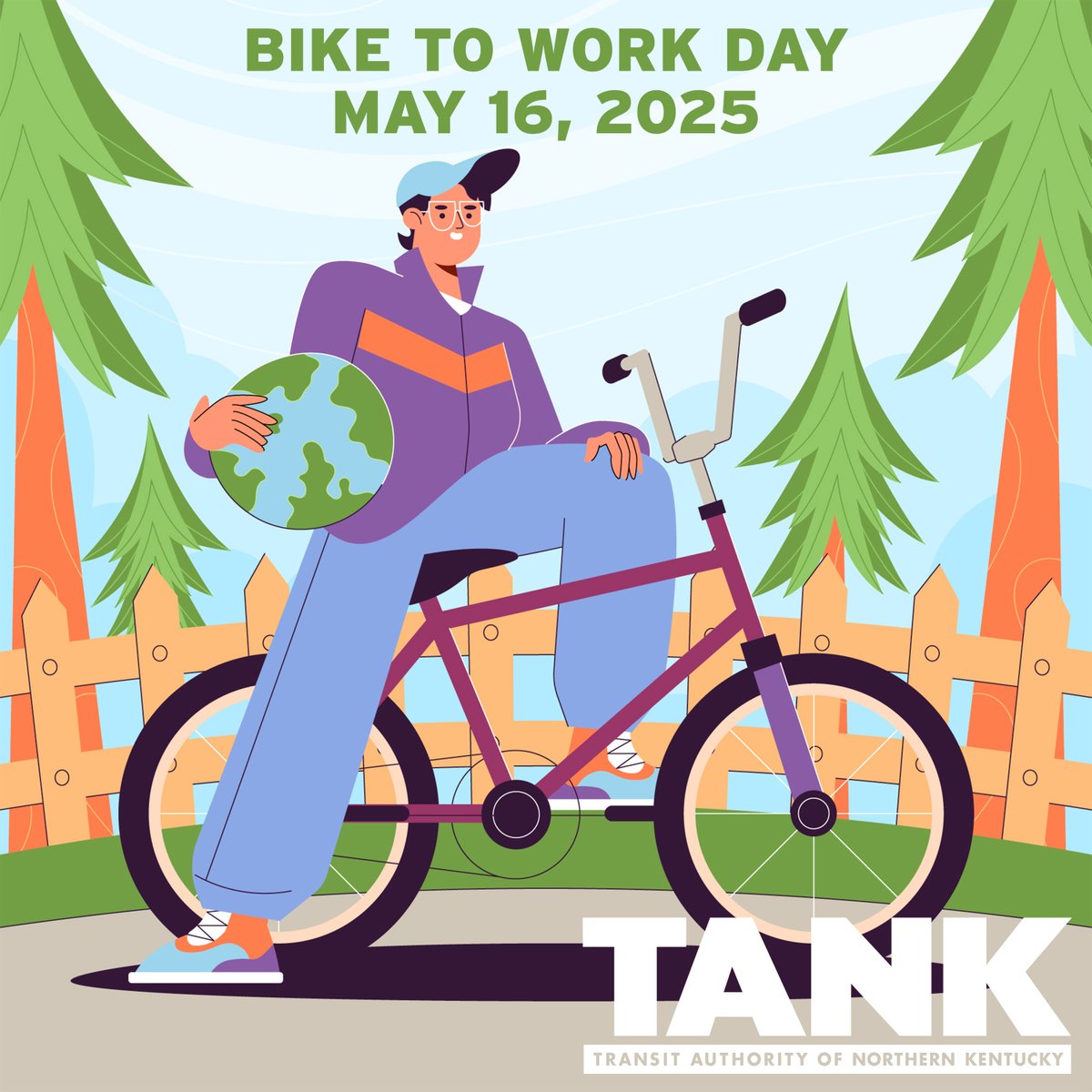 It's National Bike to Work Day! Bus riders who load a bike onto the bus bike racks will ride for FREE on TANK and Cincinnati Metro today 🚍 🚲 See how easy it is to bike and ride every day! Plus, join us for Breakfast on the Bridge from 7-9AM #TANKBus #NKY #BikeToWorkDay