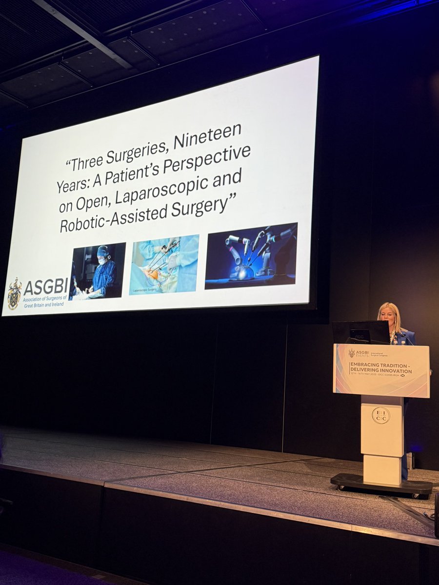 What a privilege to listen to our patient rep Nicola Dames on her experience of open, laparoscopic and robotic surgeries. <a href="/asgbi/">ASGBI</a> #ASGBI2025