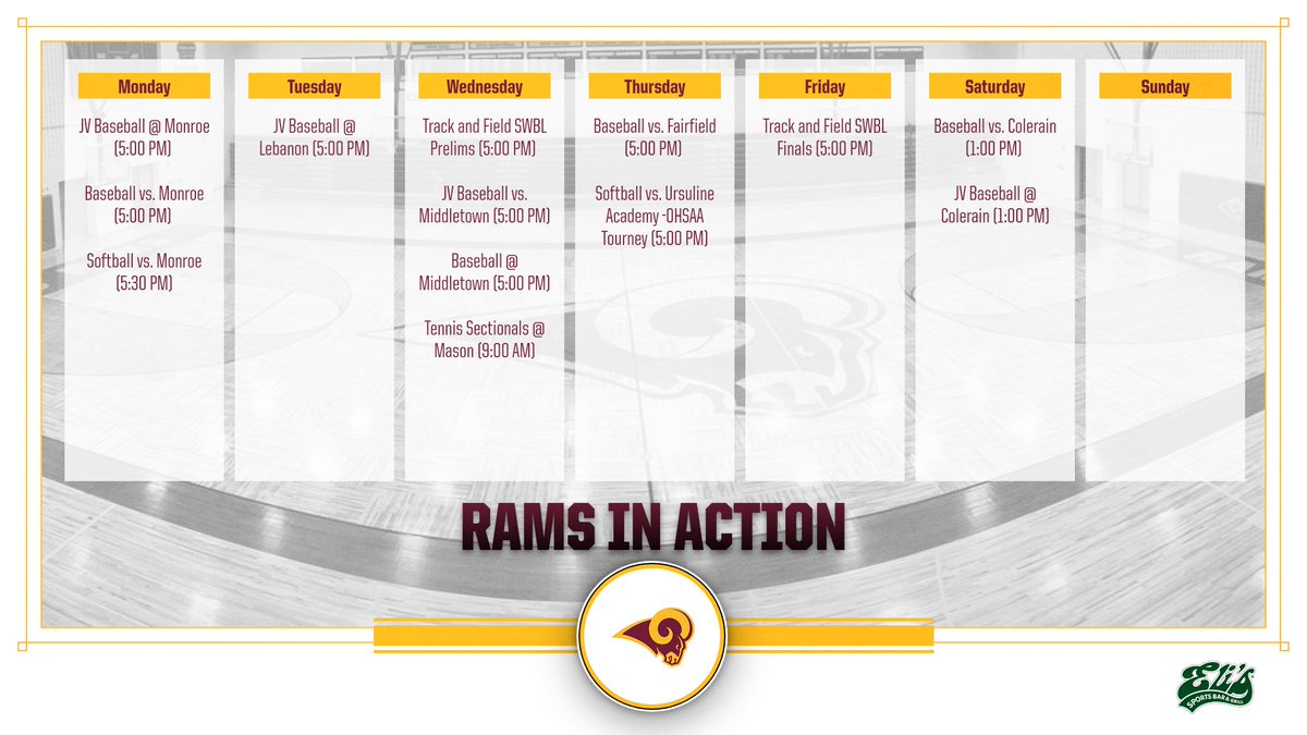 Here is this week's Rams in Action presented by Eli's Sports Bar and Grill!  #GoRAMS <a href="/RossRams1/">Ross High School</a> <a href="/SWBLSPORTS/">Southwestern Buckeye League</a> <a href="/TheReportOhio/">𝑻𝒉𝒆 𝑹𝒆𝒑𝒐𝒓𝒕 𝑶𝒉𝒊𝒐</a>