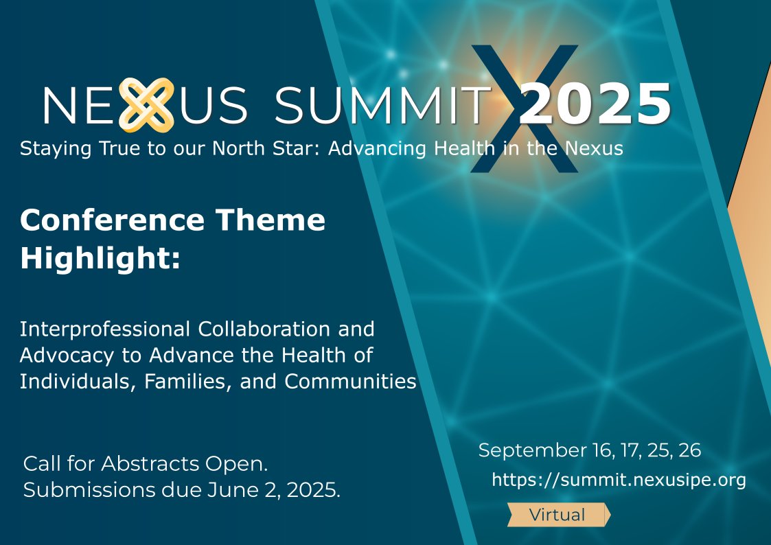 This week’s featured theme for the #NexusSummit2025 focuses on Building the Evidence Base for Interprofessional Practice and Education. Explore examples of submissions and submit your abstract today. 
Don't wait to submit your abstract: bit.ly/4i4N4UF