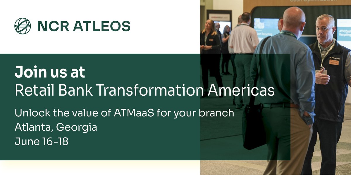 ncratleos's tweet image. Discover financial access beyond the branch. Join us at #RBTAmericas in June at booth C1.
#DatosInsights #branchtransformation #AccessExpanded #RBTAmericas