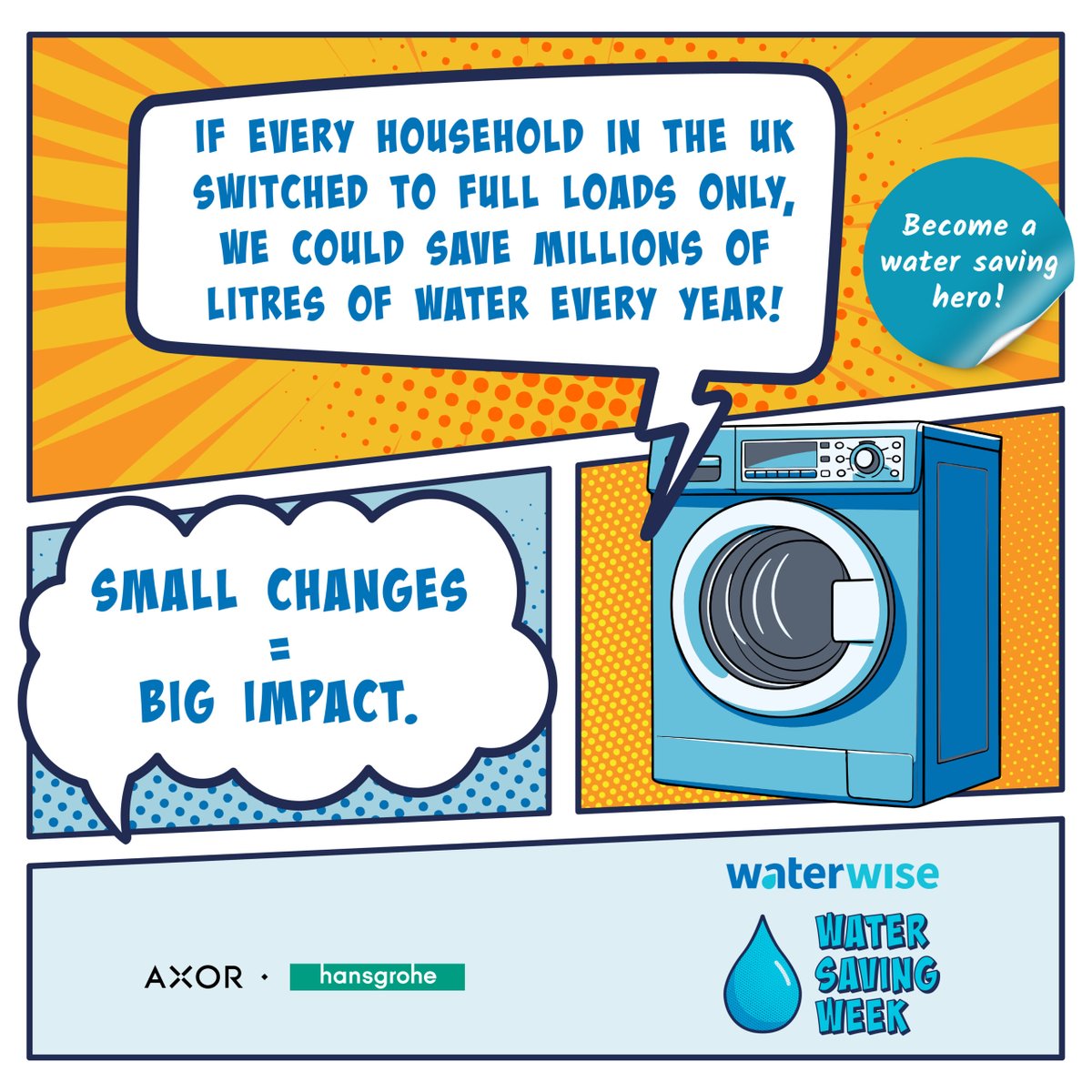 Be a laundry legend and make every wash count.

#SaveWater by always waiting for a full load and using a quick wash cycle to freshen up your clothes. Saving water also means saving money! 👗🩳

For more water saving tips visit - bristolwater.co.uk/every-drop 

#WaterSavingWeek2025