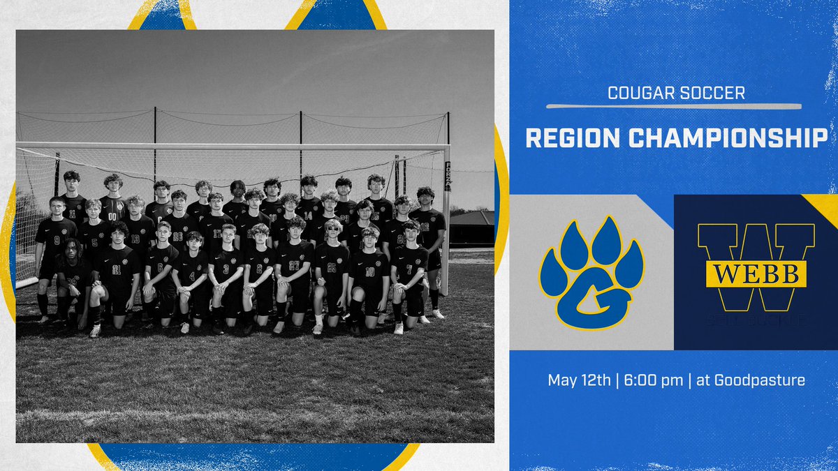 ⚽️ GAMEDAY ⚽️
Region Championship
🗓️ May 12th
⏰ 6:00 pm
🆚 Webb School
📍at Goodpasture
🎟️ Cash | Venmo | GoFan