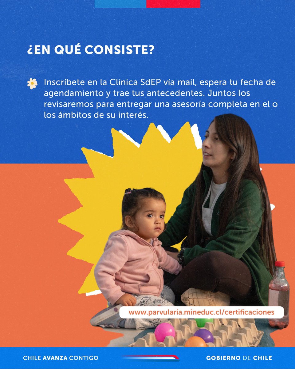 Subsecretaría de Educación Parvularia 🧒🏽👶🏽👩🏽 (@subeducparv) on Twitter photo #ClínicasSdEP comienza programa de asesorías para sostenedores particulares de establecimientos de Educación Parvularia de la Región Metropolitana.
Inscríbete hoy clinica.sdep@mineduc.cl #ClínicasSdEP comienza programa de asesorías para sostenedores particulares de establecimientos de Educación Parvularia de la Región Metropolitana.
Inscríbete hoy clinica.sdep@mineduc.cl