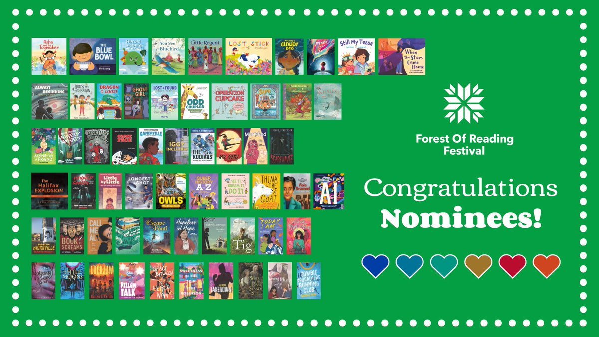 We’re thrilled to be celebrating these incredible nominees for our English language programs at the #ForestofReading Festival this week. A big congratulations to all! Share the love and tag your favourite nominees!!!