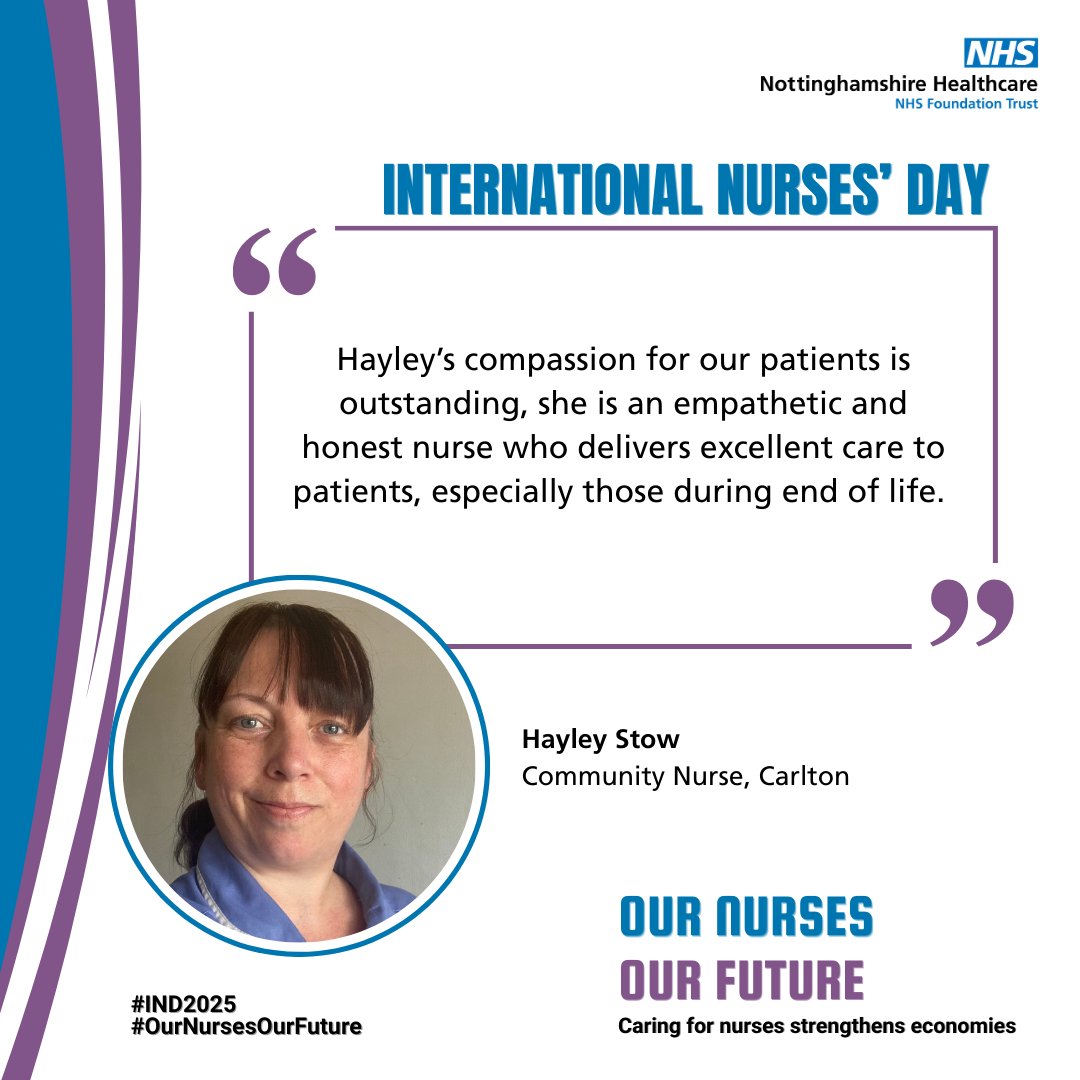 Hayley’s compassion for our patients is outstanding, she is an empathetic and honest nurse who delivers excellent care to patients, especially those during end of life. #InternationalNursesDay