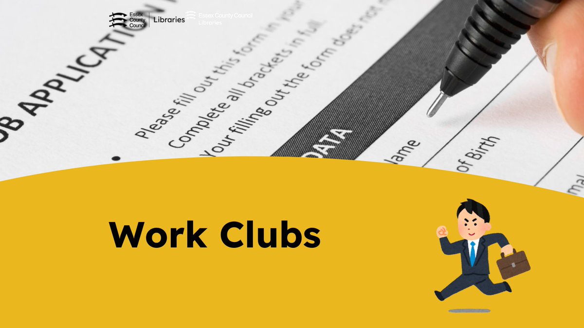 Do you need that boost to get you on in your career?

We have regular work clubs at #Chelmsford, #Harlow, #Basildon and #Braintree Libraries. Get help with online searching, applying for jobs, CV writing, advice and support: library-events.essex.gov.uk/series?sn=work…