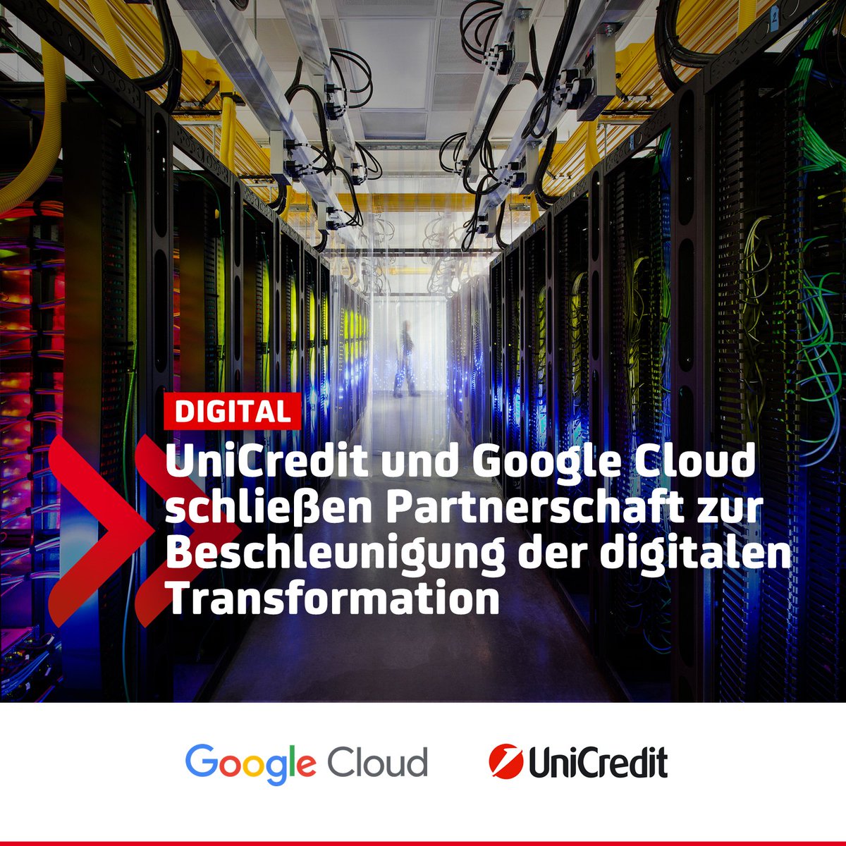 Neue Partnerschaft: <a href="/UniCreditEurope/">UniCredit</a>  und <a href="/Google/">Google</a> Cloud☁️
Die strategische 10-Jahres-Partnerschaft mit Google Cloud ist ein wichtiger Meilenstein in der digitalen Transformation unserer Gruppe.

Mehr dazu ▶️ bit.ly/3S2f3d8