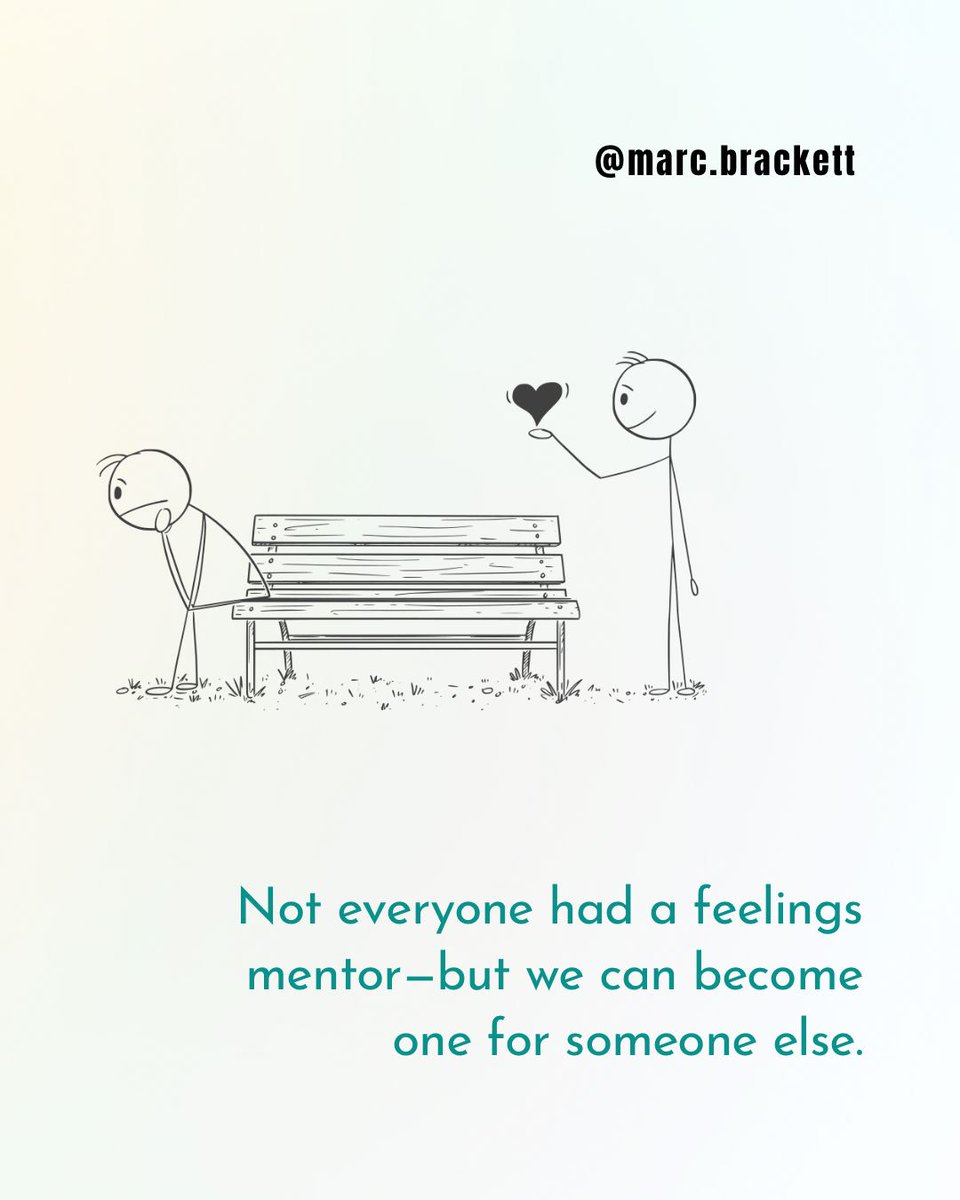 marcbrackett's tweet image. A doodle for you...
Because not everyone had a feelings mentor.
But maybe this week... you can be one.
The person who sits beside the sadness.
Who doesn't rush to "fix" the moment.
Who offers the words they never heard as a child:
I see you. I hear you. I'm with you. You're…