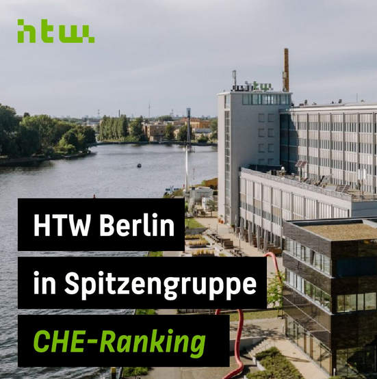 Unser Studiengang "Regenerative Energien" hat eine TOP-Platzierung beim CHE-Ranking erreicht. Wir haben noch jede Menge freie Studienplätze, während die Branche händeringend Fachkräfte sucht.
Also: Regenerative Energien an der HTW Berlin studieren. Gerne weitersagen.