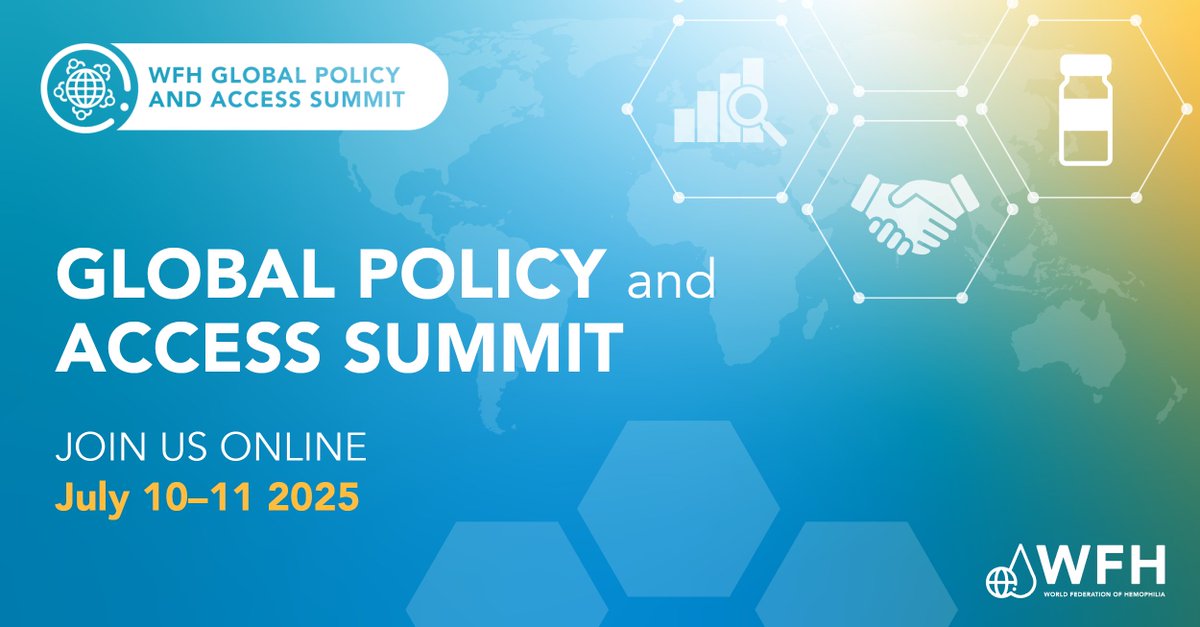 🌍 Registration is open for the 2025 Global Policy and Access Summit (GPAS)! Join us virtually from July 10–11 for two days of powerful sessions on improving access to #BleedingDisorders care worldwide. 💻 Free to attend—secure your spot today: bit.ly/3Sto8eZ #GPAS2025