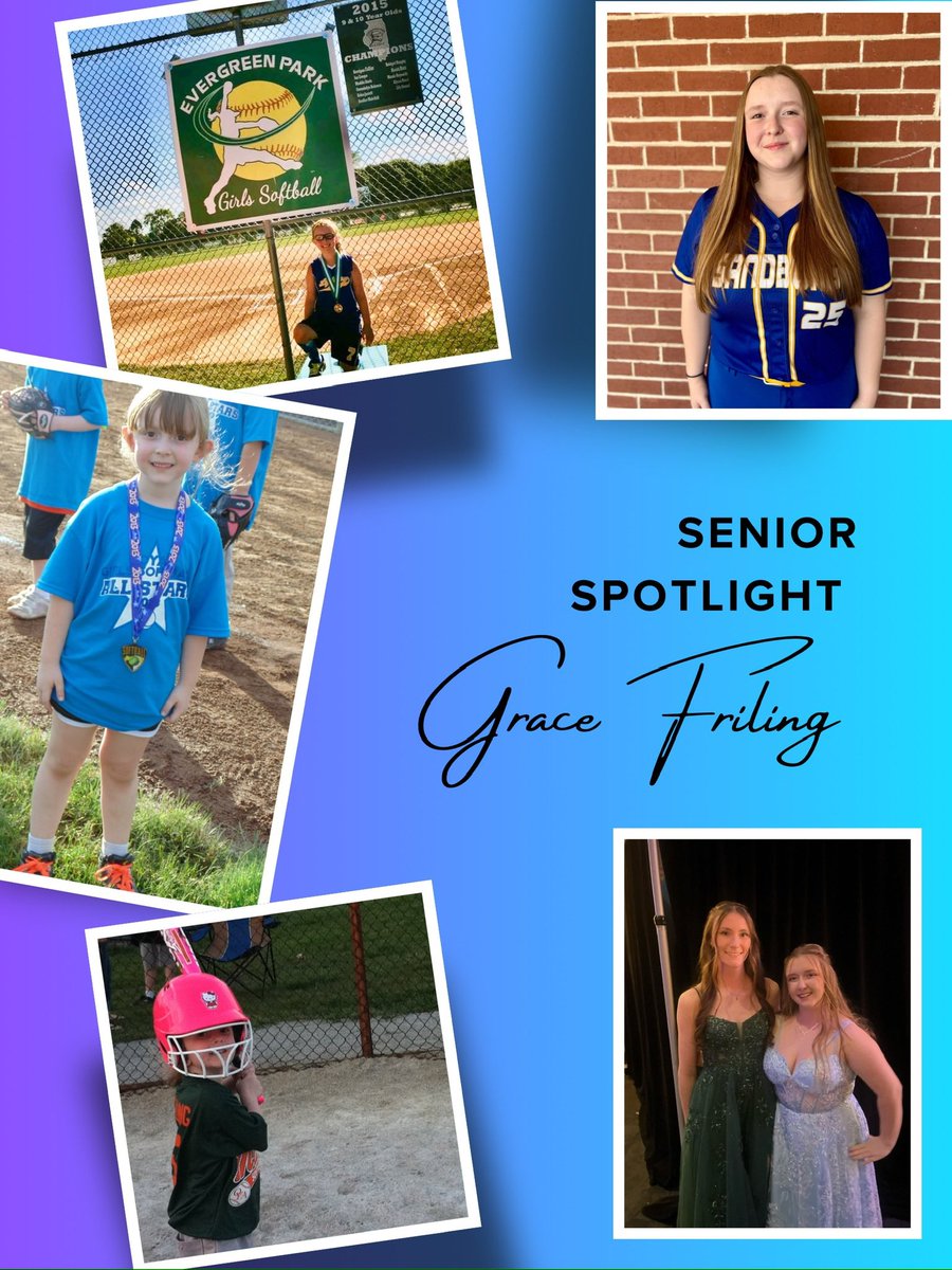 Sandburg Softball (@sandburgsftball) on Twitter photo Senior shoutout: Grace Friling
Grace plans to attend Central Michigan to study psychology in hopes of eventually working w/the FBI. Fav memory is tee-peeing the coaches houses. Her advice to underclassmen is to relax, have fun, & appreciate the small moments! <a href="/EaglesAthletics/">Sandburg Athletics</a> Senior shoutout: Grace Friling
Grace plans to attend Central Michigan to study psychology in hopes of eventually working w/the FBI. Fav memory is tee-peeing the coaches houses. Her advice to underclassmen is to relax, have fun, & appreciate the small moments! <a href="/EaglesAthletics/">Sandburg Athletics</a>