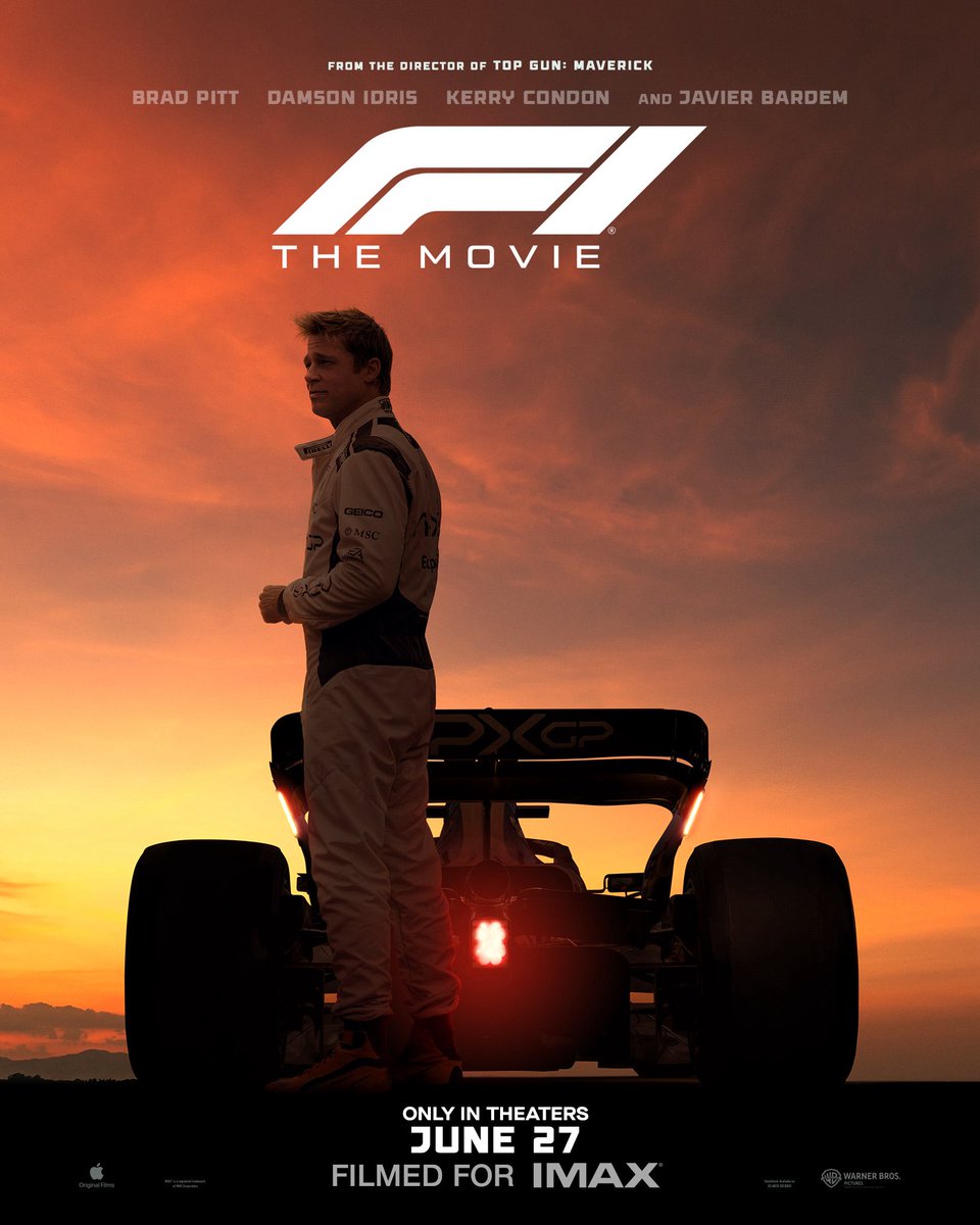 Protagonizada por Brad Pitt, Damson Idris, Kerry Condon y Javier Bardem, #F1LaPelícula llega a los cines el 27 de junio.