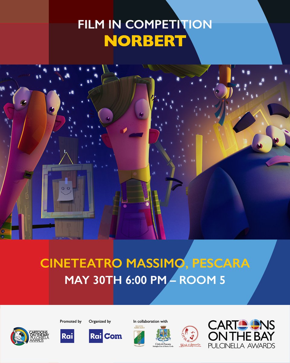 ¡Empezamos la semana con buenas noticias! Nuestro largometraje 'Norbert' participará en la competición oficial del festival <a href="/CartoonsBayRai/">Official Cartoons on the Bay</a> <a href="/aquiyallifilms/">Aquí y Allí Films</a> <a href="/BuenaVistaCine/">Buena Vista International España</a> <a href="/estatal_a/">Asociación Estatal de Cine</a>  <a href="/AMA_audiovisual/">AMA Audiovisual</a>  <a href="/CineICAA/">ICAA</a> <a href="/ibermedia/">Programa Ibermedia</a> <a href="/RTVCes/">RTVC</a> <a href="/CulturaGobCan/">Cultura Gobierno de Canarias</a> <a href="/CabildoTenerife/">Cabildo de Tenerife</a> <a href="/madridcitybrand/">Marca Madrid Ciudad</a>