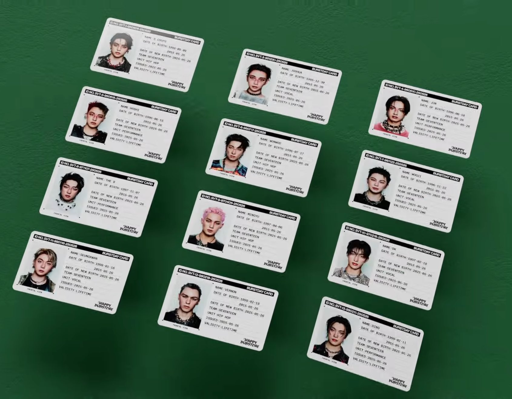 SEVENTEEN NEW BURSTDAY IDカード SEVENTEEN アルバム HAPPY BURSTDAY NEW BURSTDAY エスクプス id