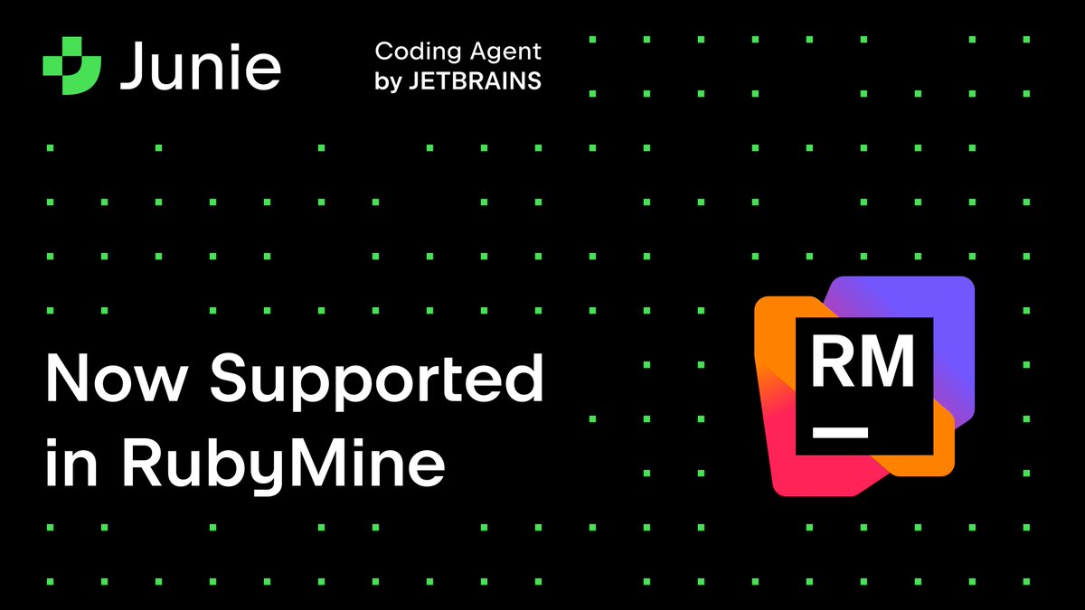 rubymine's tweet image. Junie, the coding agent by JetBrains, is now generally available for #RubyMine! 🚀
Give it a try for free jb.gg/t4dad8