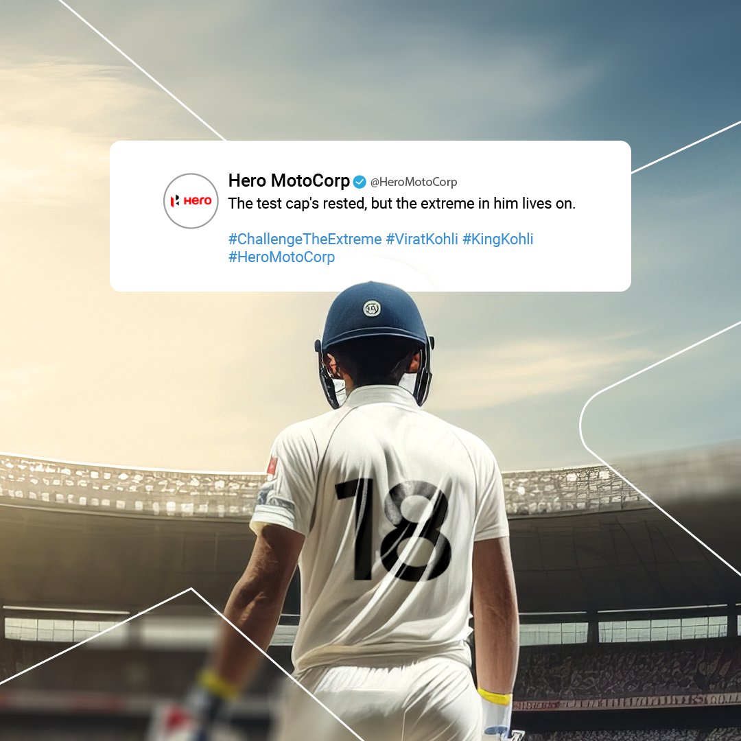 Thanks for being a true Hero to all of us.

#ChallengeTheExtreme #ViratKohli #KingKohli #TestCricket #HeroMotoCorp