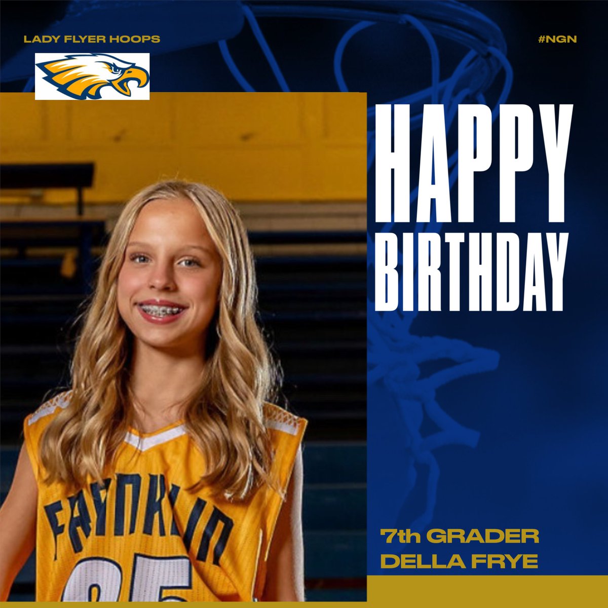 We missed a birthday yesterday! Happy Birthday to Lady Flyer 7th Grader Della Frye! #NGN