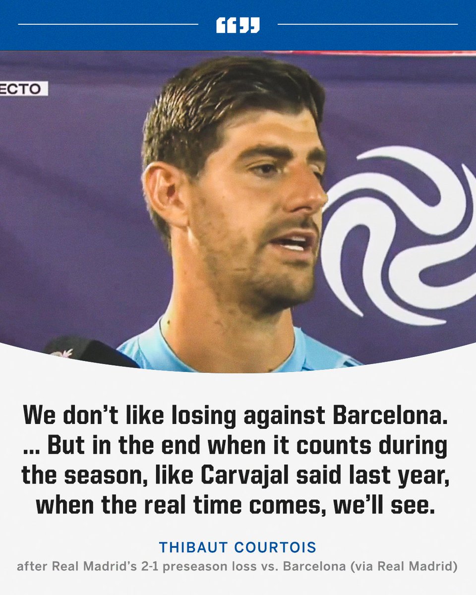 After Real Madrid's preseason loss to Barcelona in August, Thibaut Courtois referenced Dani Carvajal's quote about beating Barça when it matters most 😱

Barcelona have gone on to win every game against Real Madrid this season.