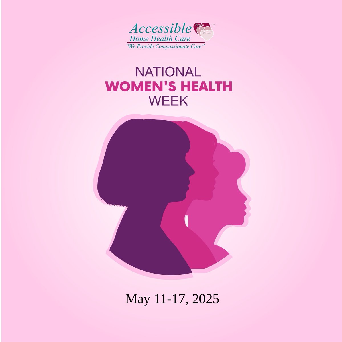 Happy #WomensHealthWeek (May 11–17)! A perfect time to check in on your physical, mental &amp; emotional health. 💗 Need help managing a chronic condition or caring for a loved one? We're here for you. #WomensHealth #Caregiving