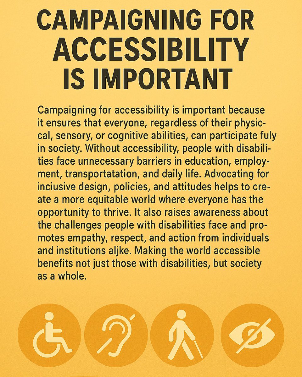 therighttoride's tweet photo. Campaigning for accessibility matters. It breaks down barriers in education, work &amp; daily life—empowering people with disabilities to thrive. Inclusive design helps everyone. A more accessible world is a better world for all. #AccessibilityForAll #InclusionMatters https://t.co/LHYLTYcO6j