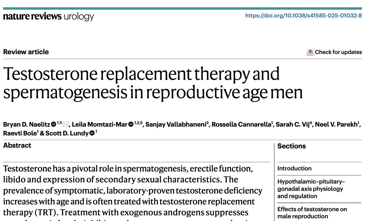 ScottLundyMDPhD's tweet image. New @NatRevUrol review out! Options for hypogonadal men desiring fertility
rdcu.be/elolH
Incredible work by @SSMR_malefactor @SMSNA_ORG fellow applicant @BlitzUro and @AmerUrological resident applicant @LeilaMomtaziMar
and the whole @CleClinicUro #lundylab team