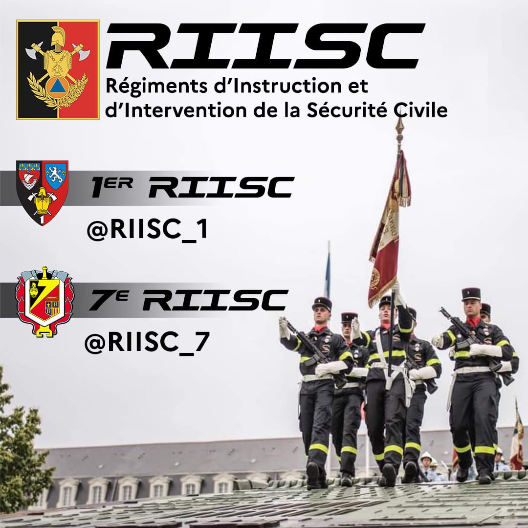 UIISC 7 (@uiisc7) on Twitter photo L’UIISC 7 devient le 7e RIISC !
Conformément à l’inscription « 7e Régiment d’Instruction et d’Intervention de la Sécurité Civile » sur le drapeau du régiment, notre compte change de nom comme celui du <a href="/riisc_1/">1er RIIISC</a> L’UIISC 7 devient le 7e RIISC !
Conformément à l’inscription « 7e Régiment d’Instruction et d’Intervention de la Sécurité Civile » sur le drapeau du régiment, notre compte change de nom comme celui du <a href="/riisc_1/">1er RIIISC</a>