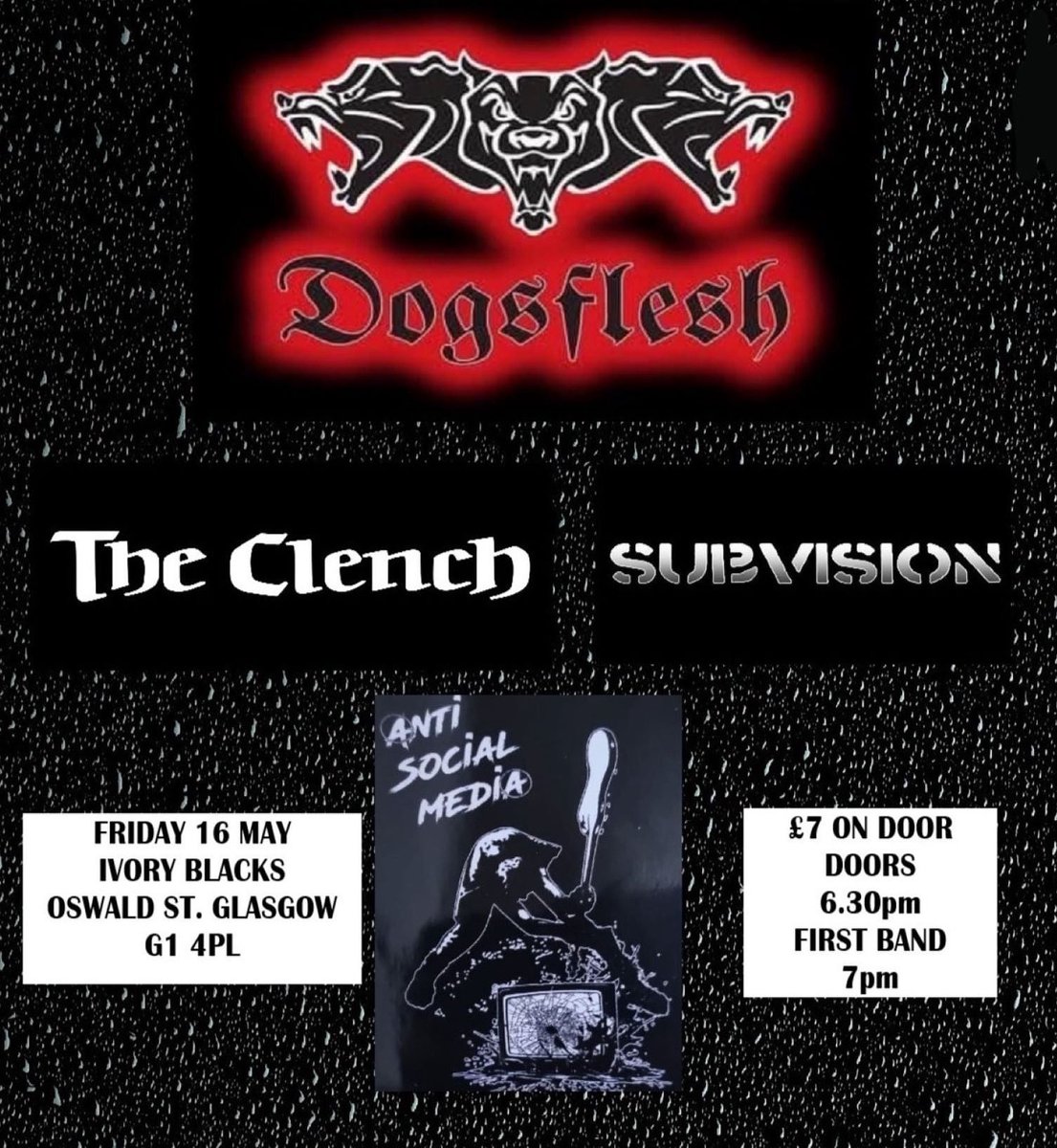 Ivory Blacks in Glasgow this Friday, where we will be showcasing some of the new tracks from the new album ‘March Of The Damned’ 🤘