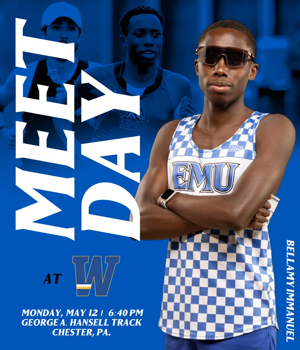 It's a special 𝙈𝙊𝙉𝘿𝘼𝙔 𝙈𝙀𝙀𝙏𝘿𝘼𝙔 for one of the best to ever wear the Royals uniform! 🥹

🆚Widener Final Qualifier 
⏰6:40 p.m. (1500m); 7:35 p.m. (3000m SC)
🏟️George A. Hansell Track - Chester, Pa.
📊tinyurl.com/2kjr8v46

#CompeteTogether | #RoyalPride